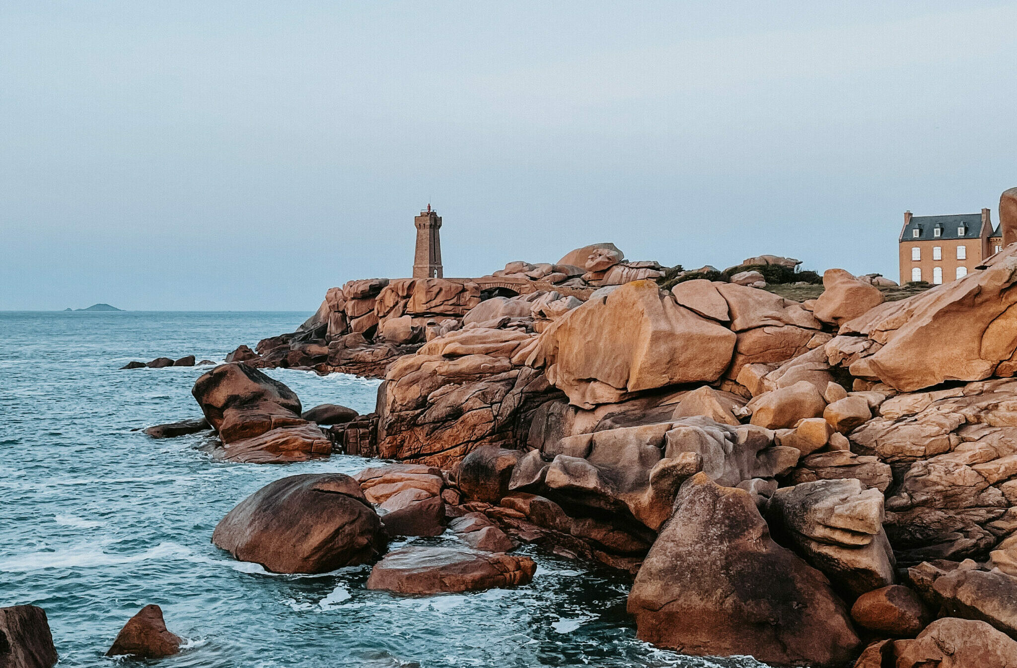 The lighthouse of Ploumanac'h in Perros-Guirec on the Pink Granite Coast