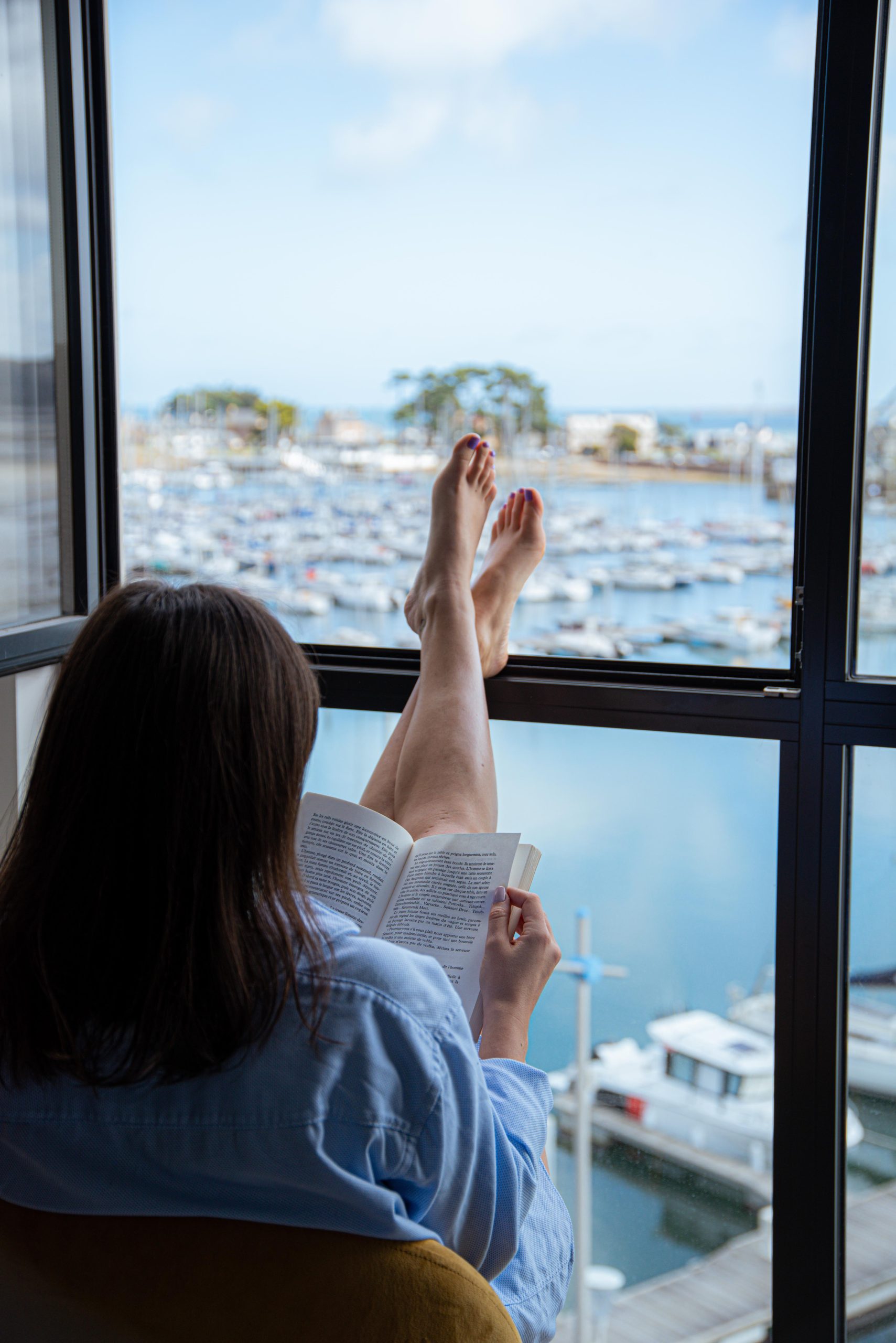 Sea view in the superior room of the Nautica Hotel in Perros-Guirec