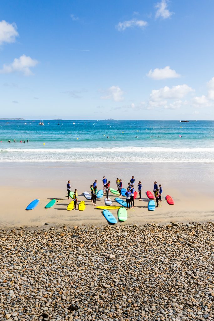 Kayaking and canoeing on the beach at Perros-Guirec