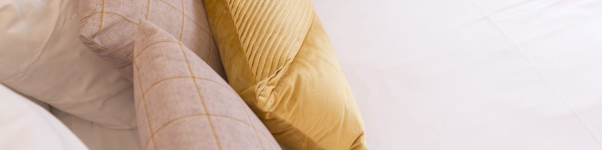 The cushions of the standard room of the Nautica Hotel in Perros-Guirec