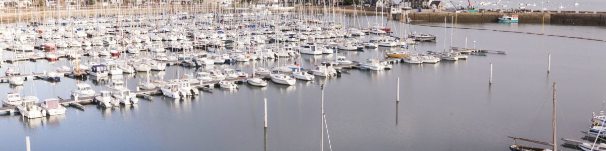 View on the port of Perros-Guirec from the Nautica Hotel